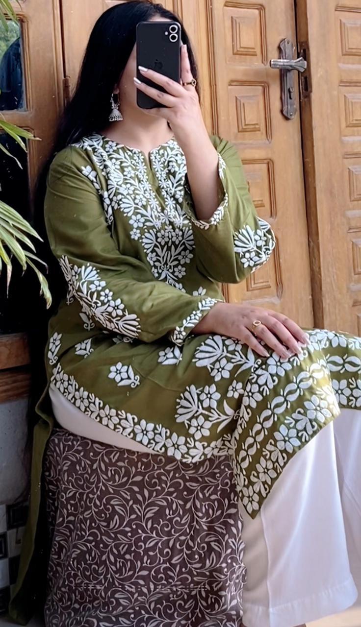FOXY Embossed Indian Chicken Kari Kurti