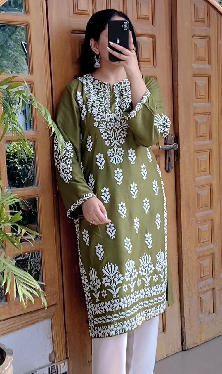 FOXY Embossed Indian Chicken Kari Kurti