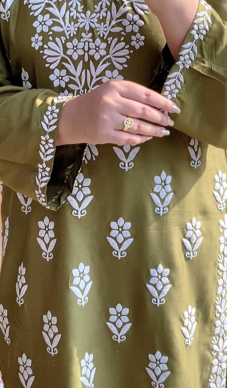 FOXY Embossed Indian Chicken Kari Kurti