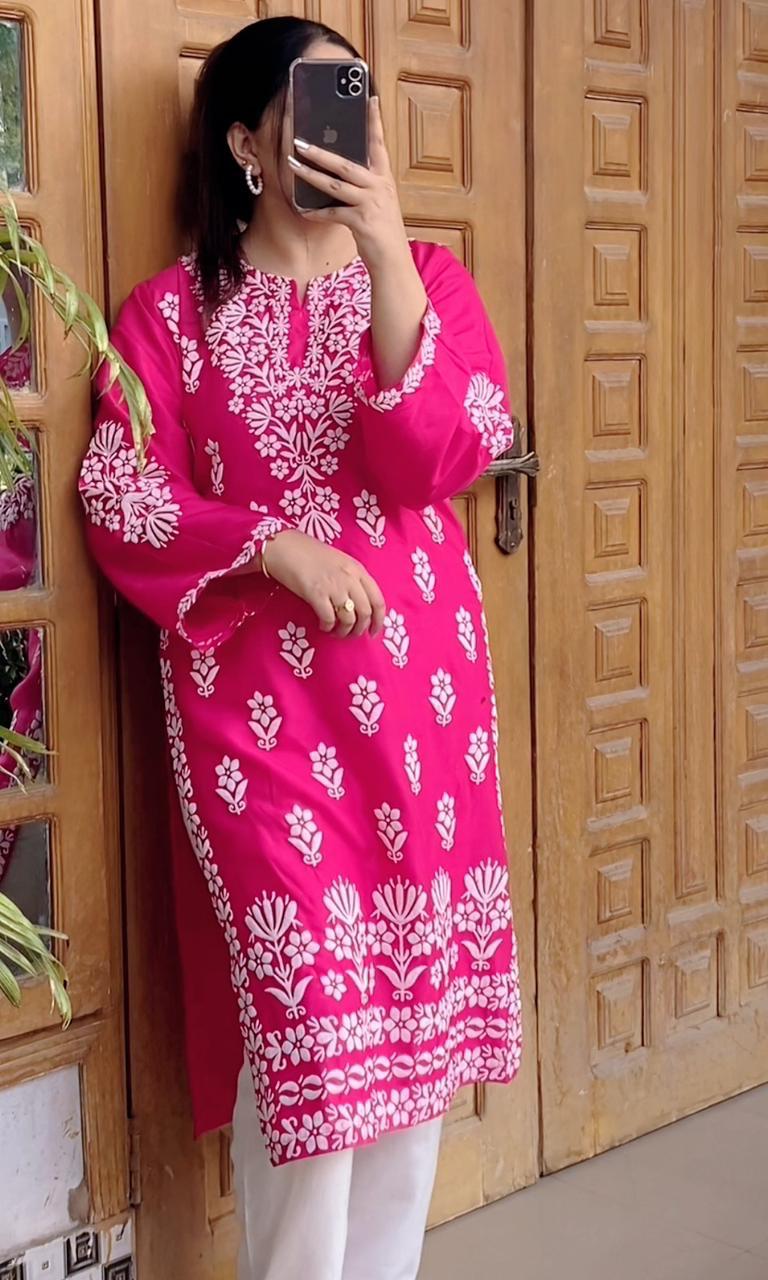 FOXY Embossed Indian Chicken Kari Kurti