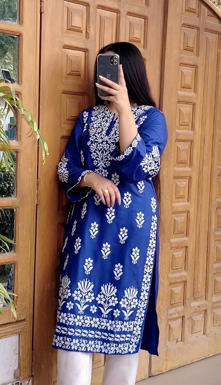 FOXY Embossed Indian Chicken Kari Kurti