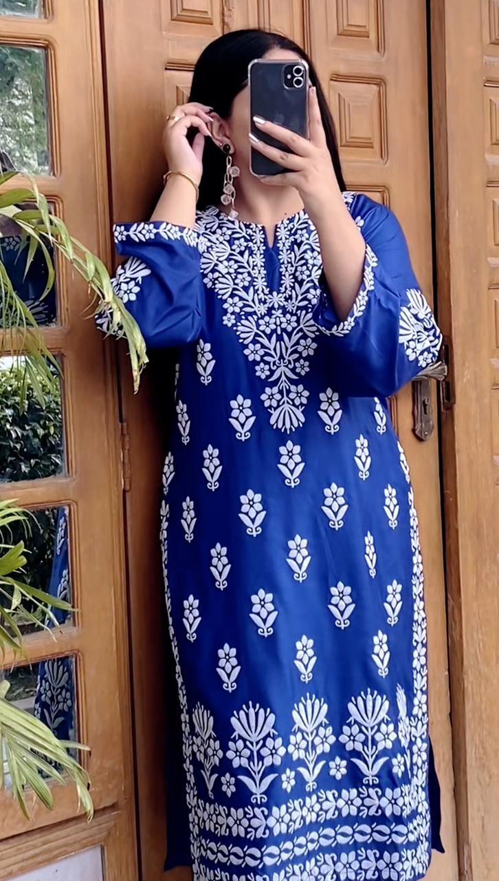 FOXY Embossed Indian Chicken Kari Kurti