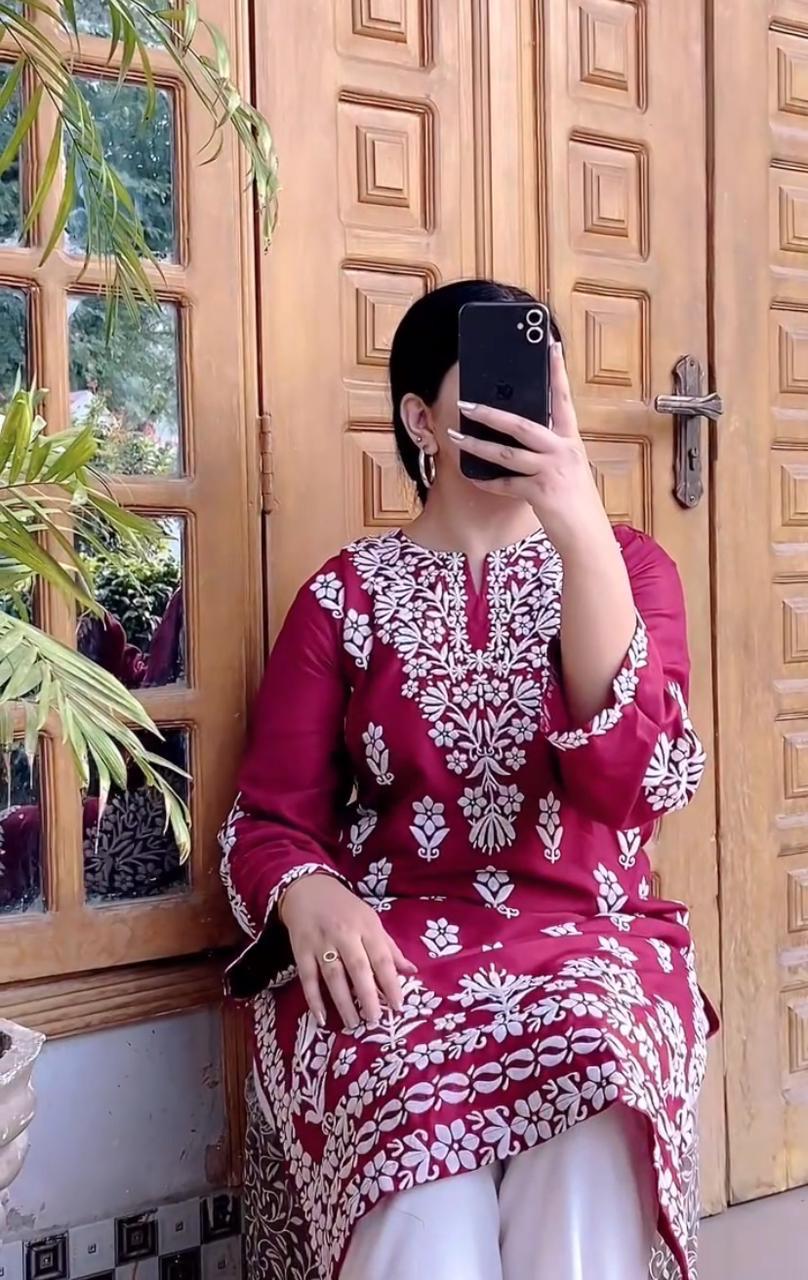 FOXY Embossed Indian Chicken Kari Kurti