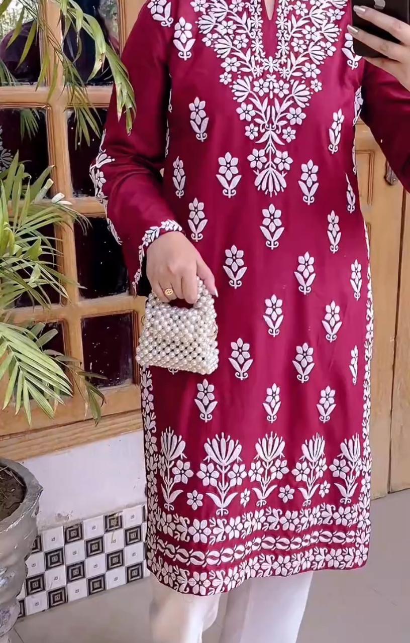 FOXY Embossed Indian Chicken Kari Kurti