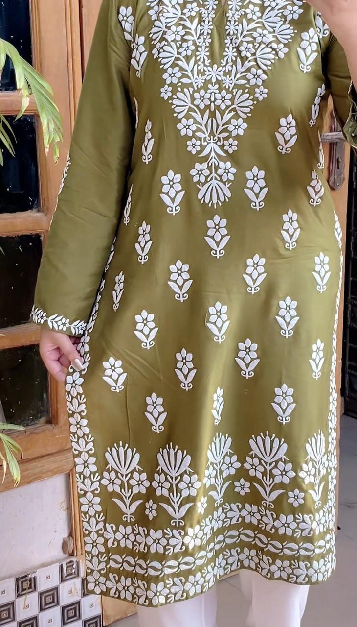 FOXY Embossed Indian Chicken Kari Kurti